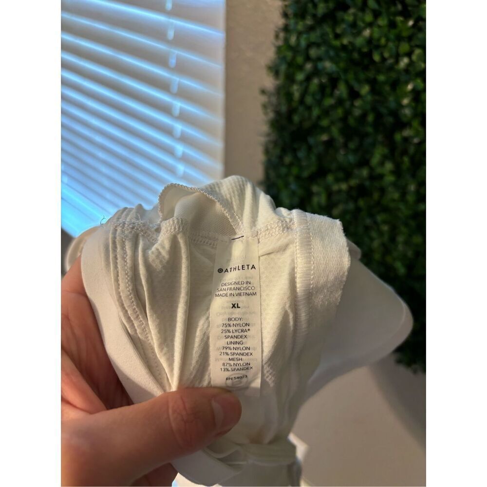 Athleta White Ruched Longline Sports Bra - Picture 6 of 6